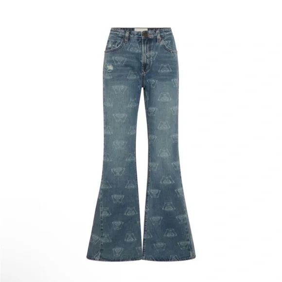 ONE TEASPOON - Marines Mid Waist Flared Denim Jeans - NEW - Picture 6 of 9